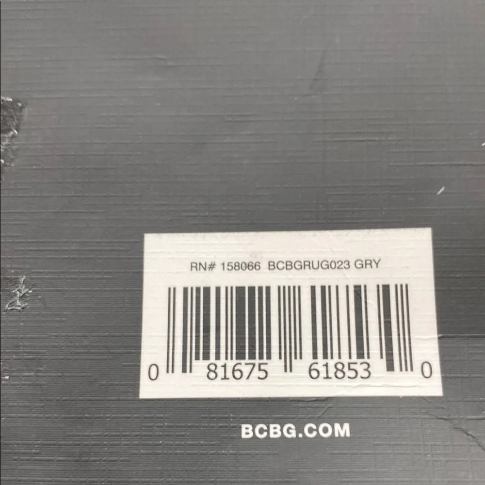 BCBGMAXAZRIA Black and Gray Leather/Cotton Accent Rug (27 x 45)